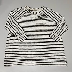 Lou & Grey Striped 3/4 Sleeve Knit Shirt Size Medium